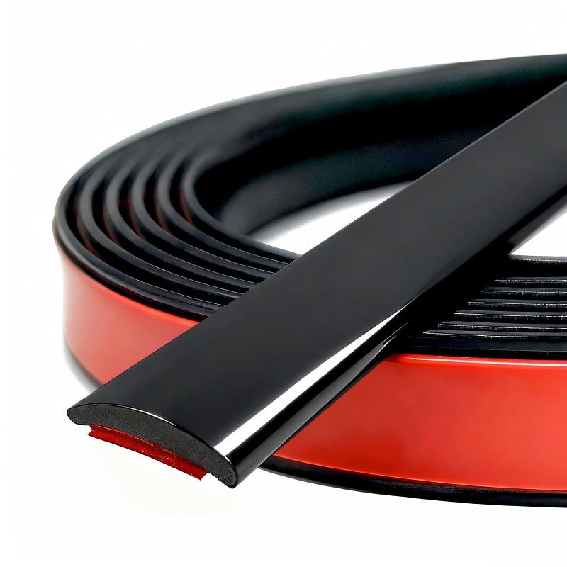PACIXU Universal Glossy Black Body Side Molding Trim, Self Adhesive Protection for Cars/Trucks/Vans Body Door Window Bumper and More, W:1inch; L:20Feet - Image 1